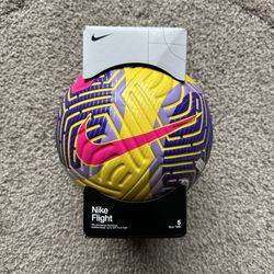 NIKE FLIGHT 2023-24 MATCH SOCCER BALL SIZE 5 YELLOW PURPLE MAGENTA NEW