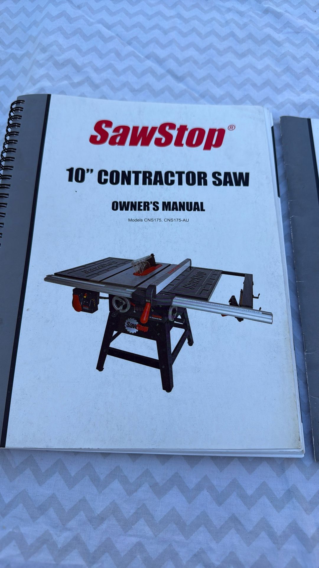 Sawstop table saw with built-in protection from cutting your finger