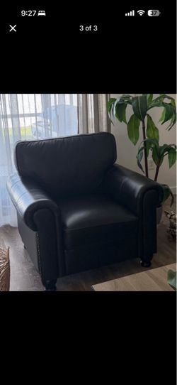 Real leather couch, dark brown