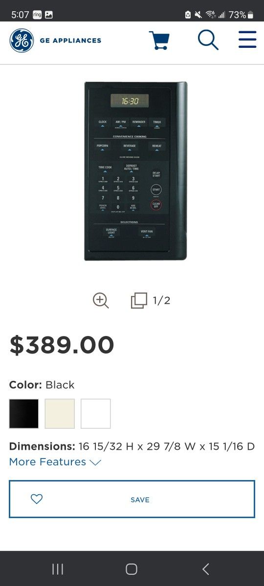 Used Over The Range GE microwavr
