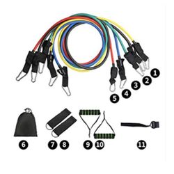 Exercise Resistance Bands Set Stretch Training Band Set with Door Anchor Physical Therapy Keep Fit Exercise Bands with Handles Ankle Straps and Carry