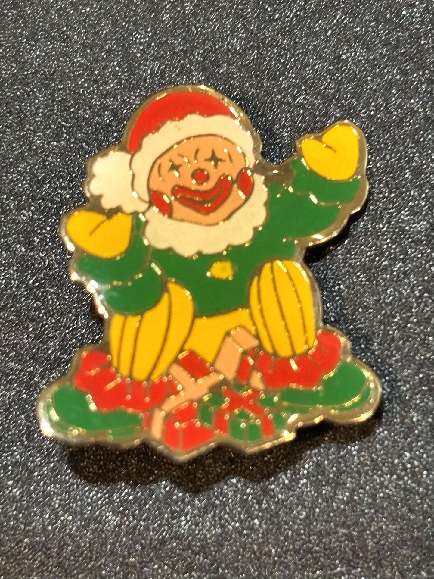 Vintage Christmas Clown Pin. Clown Santa 