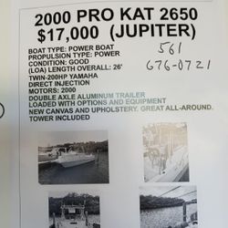 2000 Pro Kat 2650 Boat