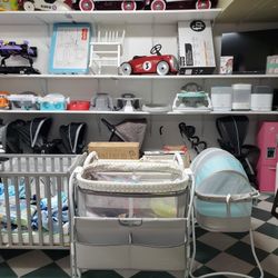 Baby Carseat, Stroller, Highchair,  Bassinet,  Baby Seat, Jumper, Walker, & Diapers 