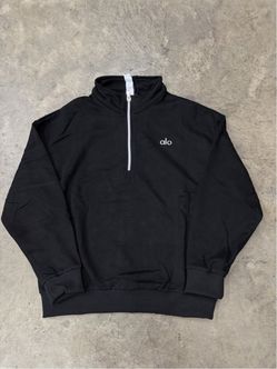 Alo Black Quarter-Zip Pullover Sweatshirt