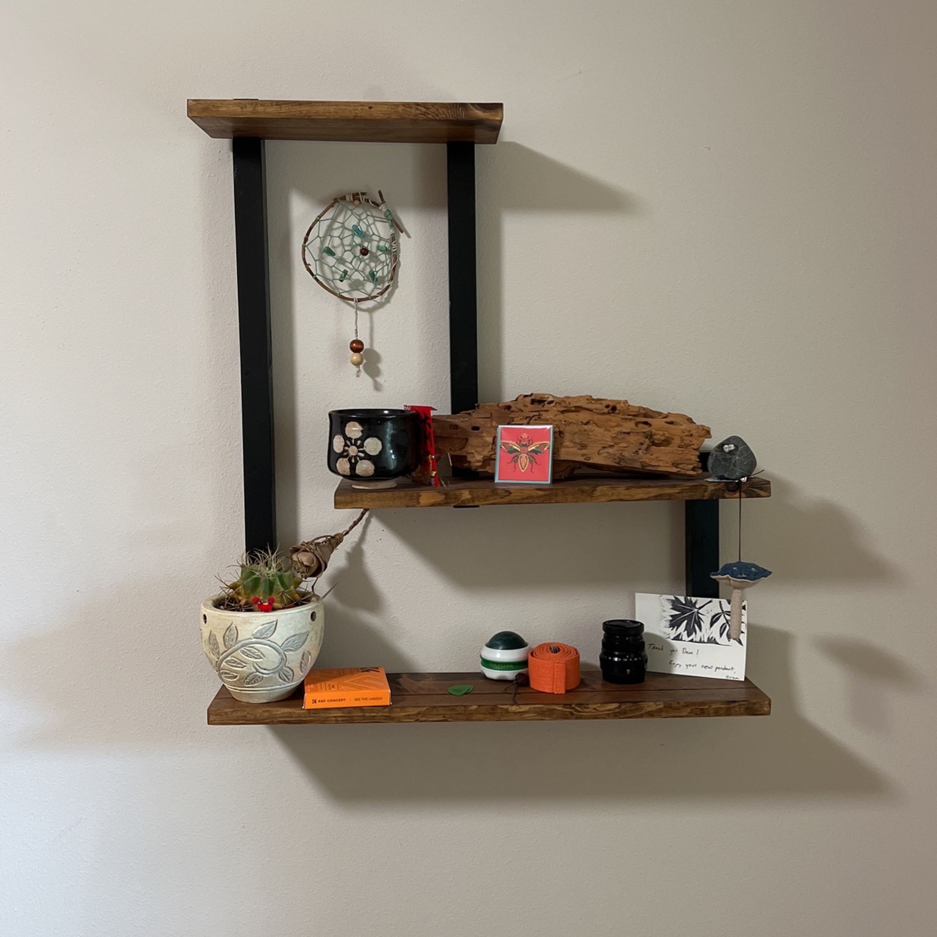 Handmade Wooden Hanging Shelf
