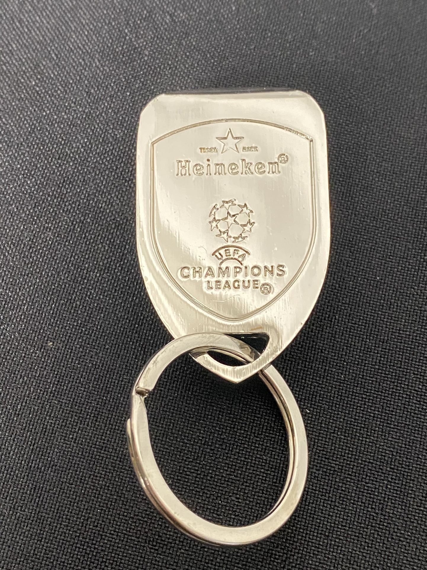 Heineken Bottle Opener Silver Keychain UEFA Champions League Logo Brand New