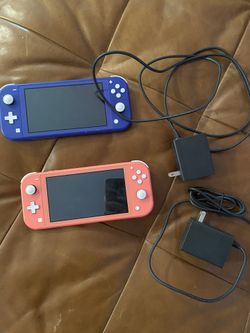 Nintendo Switch Lite Blue And Pink And 7 Games