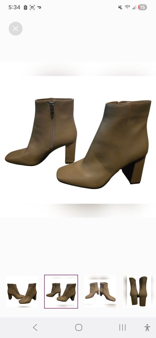 Marc Fisher Tan Leather Ankle Boots | Size 7.5