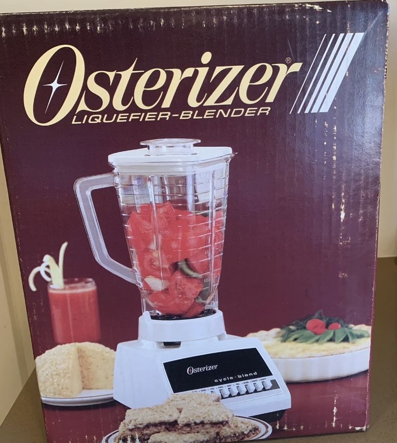 Vintage Osterizer Liquefier Blender NOS New Old Stock Sealed Box White