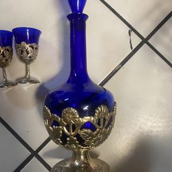 Cobalt Blue Glass Set 
