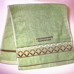 Jacquard Fashion Soft  Cotton Embroidery Bath Towel 28 * 13 inchesI ( Green)