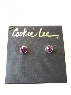 Amethyst Stud Earrings - Cookie Lee