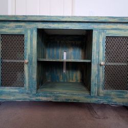 Rustic Distressed Media Console / TV Stand with Storage