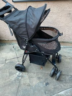 Pet Gear Dog Stroller Black Leopard Print