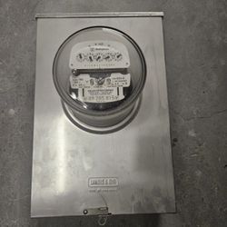 Landis & Gyr type 3R Aluminum Enclosure with Glass Hialeah Co Electric Meter Can Exterior Socket