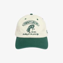 Taylor Swift Cowboy Like Me Hat Cream Green Beige Off White Adjustable 