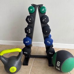 Weights - Kettle Bell And Weight Ball- With Stand 