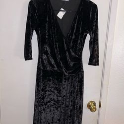 Carla Mink PDX Portland Women Dress Long Sleeve Bird Dream Black Velvet Sz S