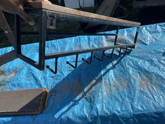 Wood Rack With Metal Hangers