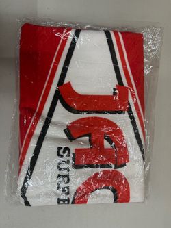 Jacks Surfboards Cotton Red & White Beach Towel Polyester & Microfiber 54" x 28"