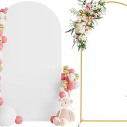 7.2 FT Wedding Arch Backdrop Stand and White Arch Cover (1518/3)
