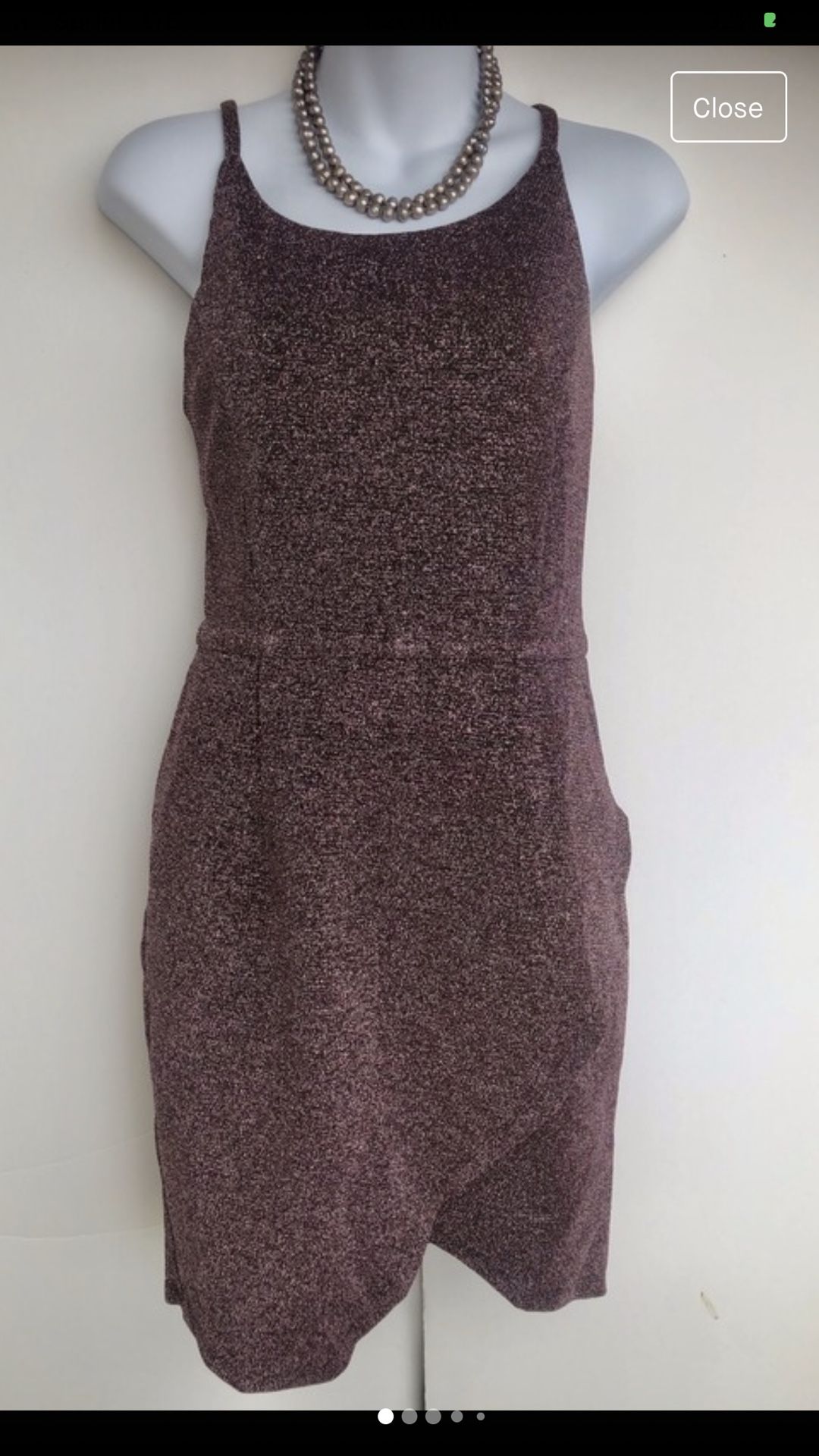Metallic Dark Plum Cocktail Dress