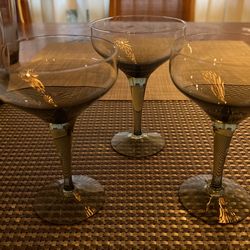 Vintage MCM Mid century Orrefors Blown Glass “Rhapsody” Champagne Coupe Glasses