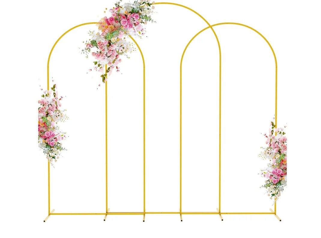 Wedding Arch Backdrop Stand (7.2FT,6.6FT,6.6FT) Set of 3 Metal Wedding Arch Stand for Birthday Party Wedding Ceremony Baby Shower Garden Balloon Arch