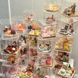 Handmade Miniature Food Scene in Acrylic Display Box