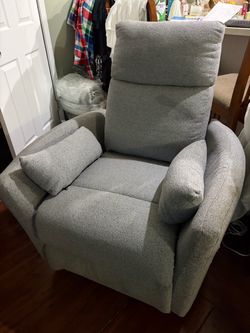 Light Gray Fabric Rocking Swivel Recliner Chair
