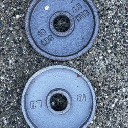 10 Lb Olympic Plate Weights 2” Holes X4