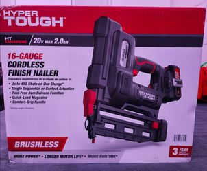 Hyper Tough 20V Max 16-Gauge Cordless Brushless Finish Nailer