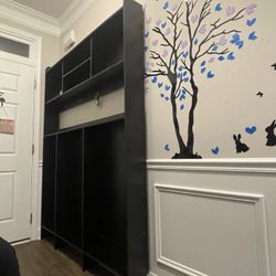   Multifunctional Shoe Cabinet with Storage Shelf & 6 Flip Drawers, Hall Tree with Tempered Glass Doors, Foyer Cabinet w/ 4 Hooks $159  💥brand new in