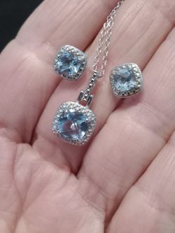 Blue Topaz Earrings/Necklace