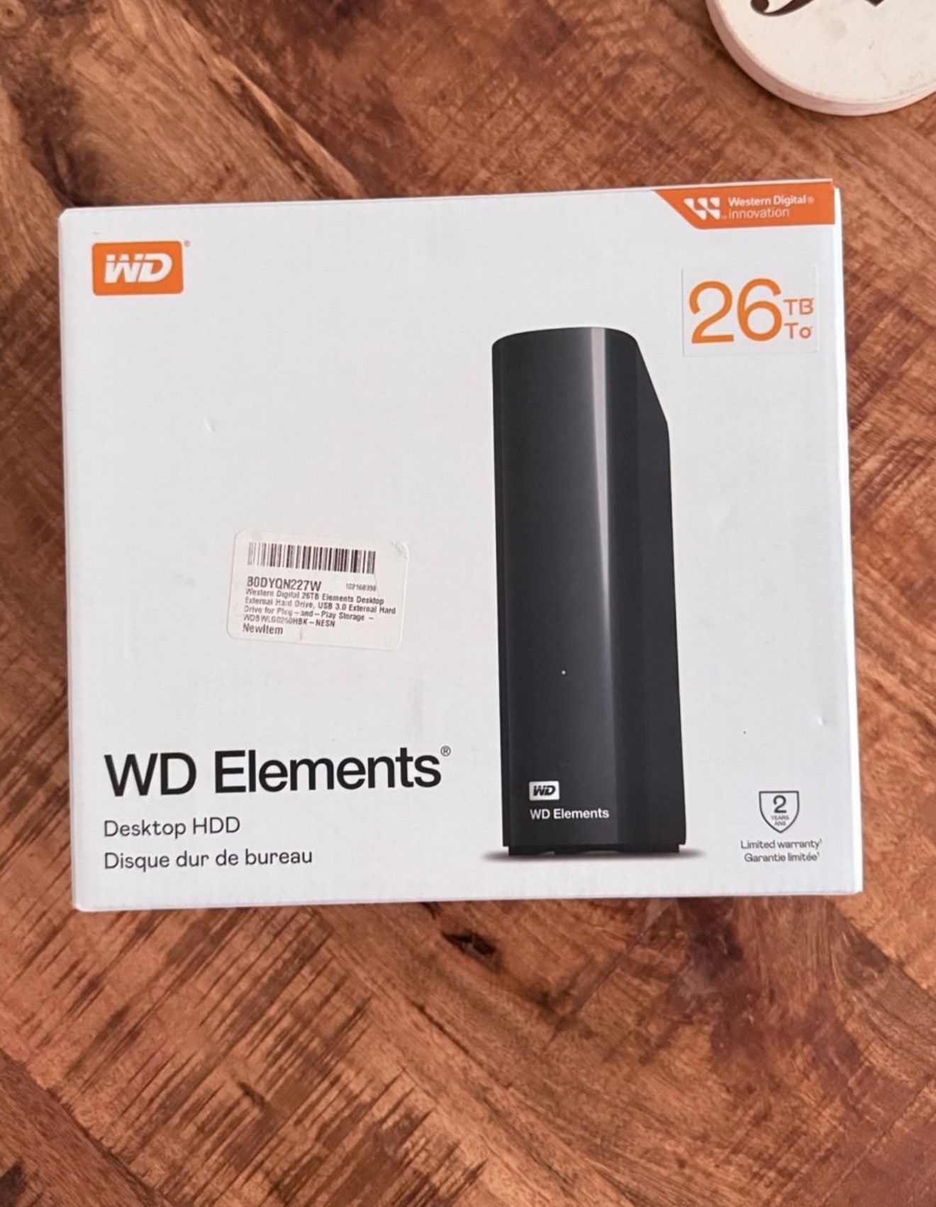 26 Terabytes WD Elements HDD