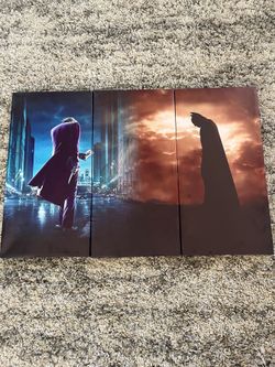 Batman vs Joker 3-Panel Canvas Wall Art – 35.2” x 23.2”