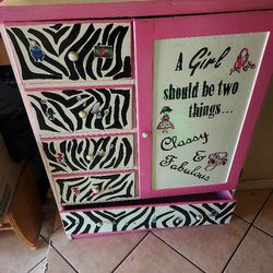 Girls Dresser Pink White And Black