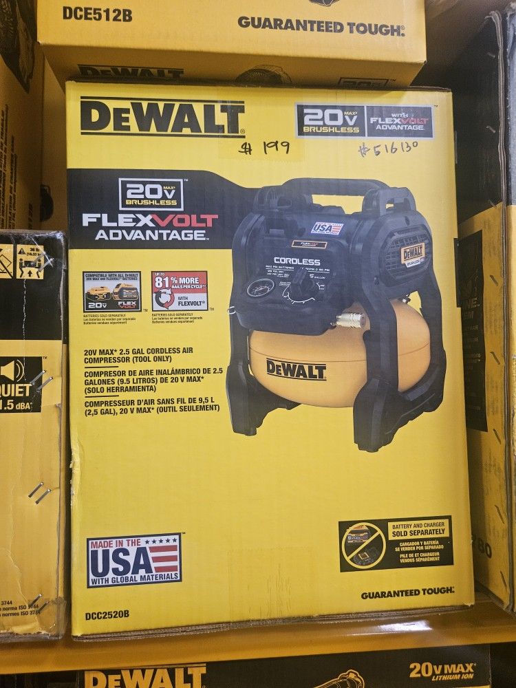 Dewalt 20v Max Flex Volt Gal Cordless Air Compressor Tool Only