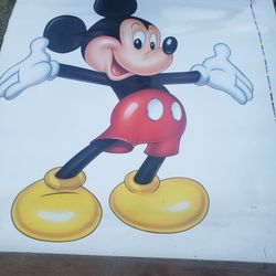 Classic Vintage Mickey Mouse Uncut Poster With Color Bars 