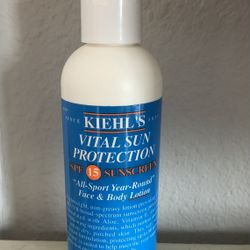 Kiehl’s Vital Sun Protection SPF 15 Sunscreen All-Sport Year Round Face & Body Lotion 5.0 fl oz - New 