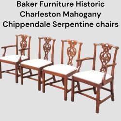 Set of 4 Baker Furniture Chippendale Serpentine chairs 