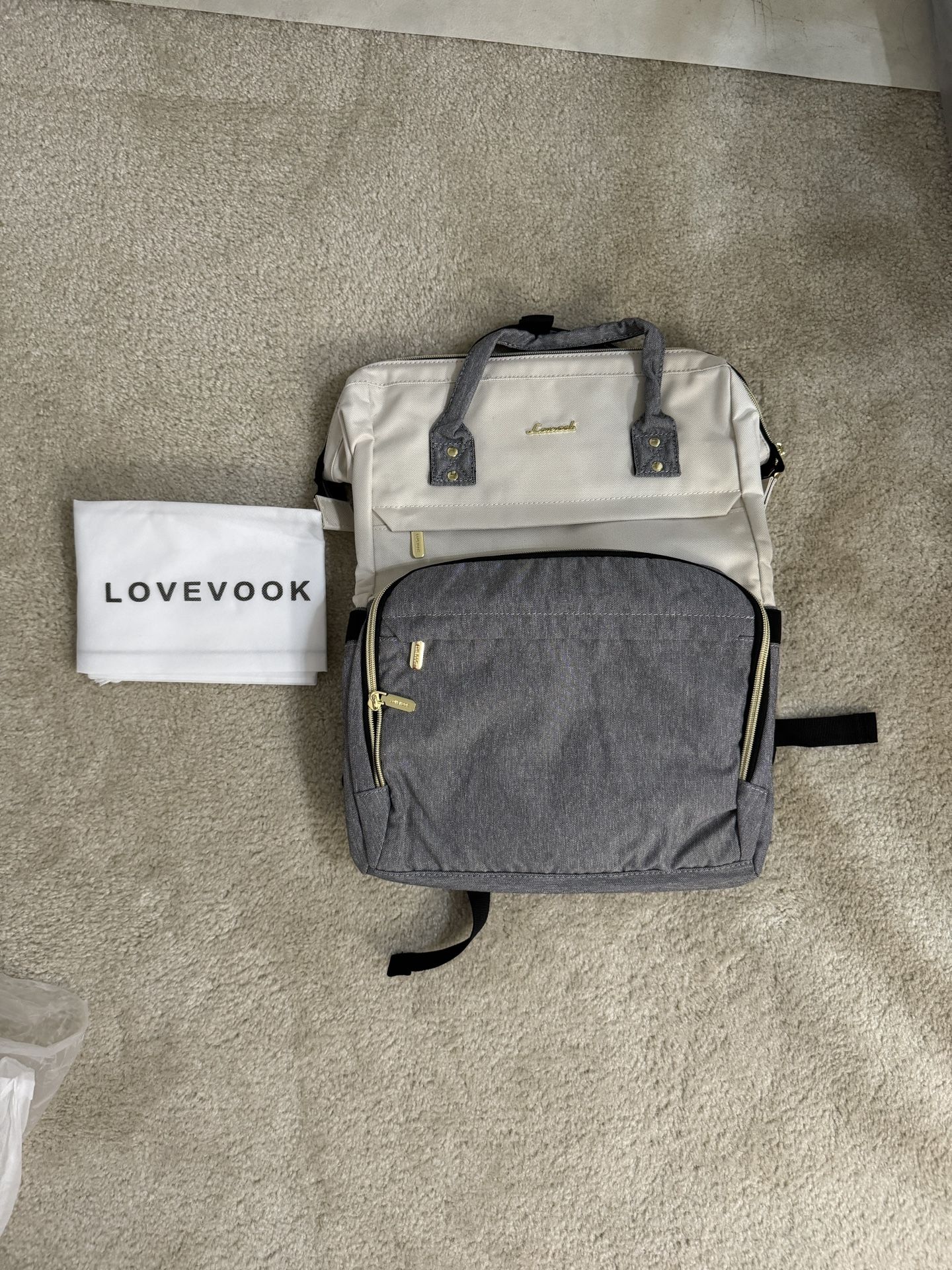 LOVEVOOK Laptop Backpack Computer Travel Bags Purse with USB Port, Fits 17-Inch Laptop TSA Carry On Luggage Gray