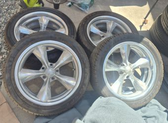 18" Chevy 5x4.75 Custom wheels with tires