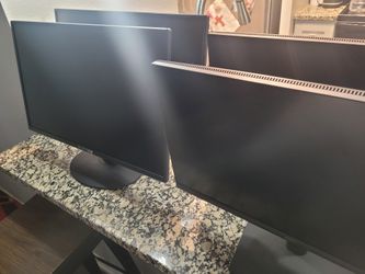 4 desktop monitors (2 tested/working Sceptres with plugs + 2 untested Dells)