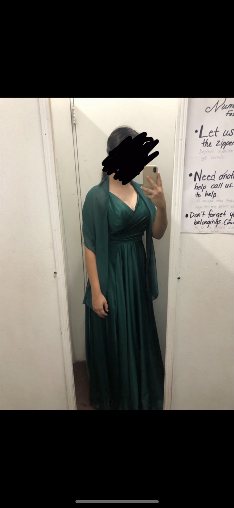Emerald Silk Bridesmaid/ Prom Dress