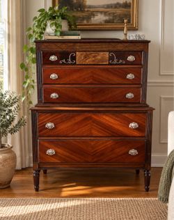 Refinished 1920s Highboy Dresser