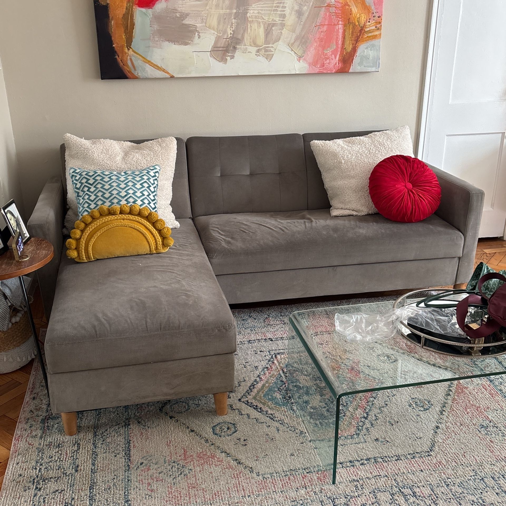 L Shaped Futon With Storage Ottoman