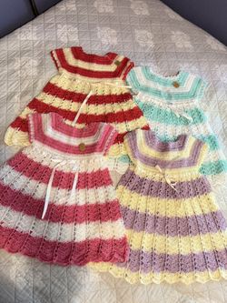 Toddler Dresses, Hand Knit  Size 2-3  $28 each 
