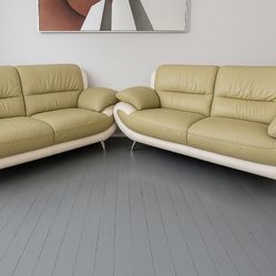 Modern Leather Couch Set - Stylish & Comfortable